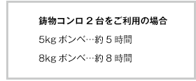 鋳物コンロ2台をご利用の場合